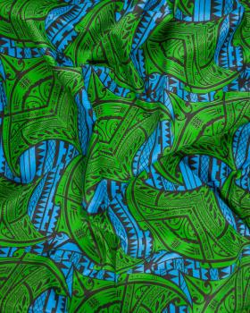 Polynesian fabric ITOITO Green - Tissushop